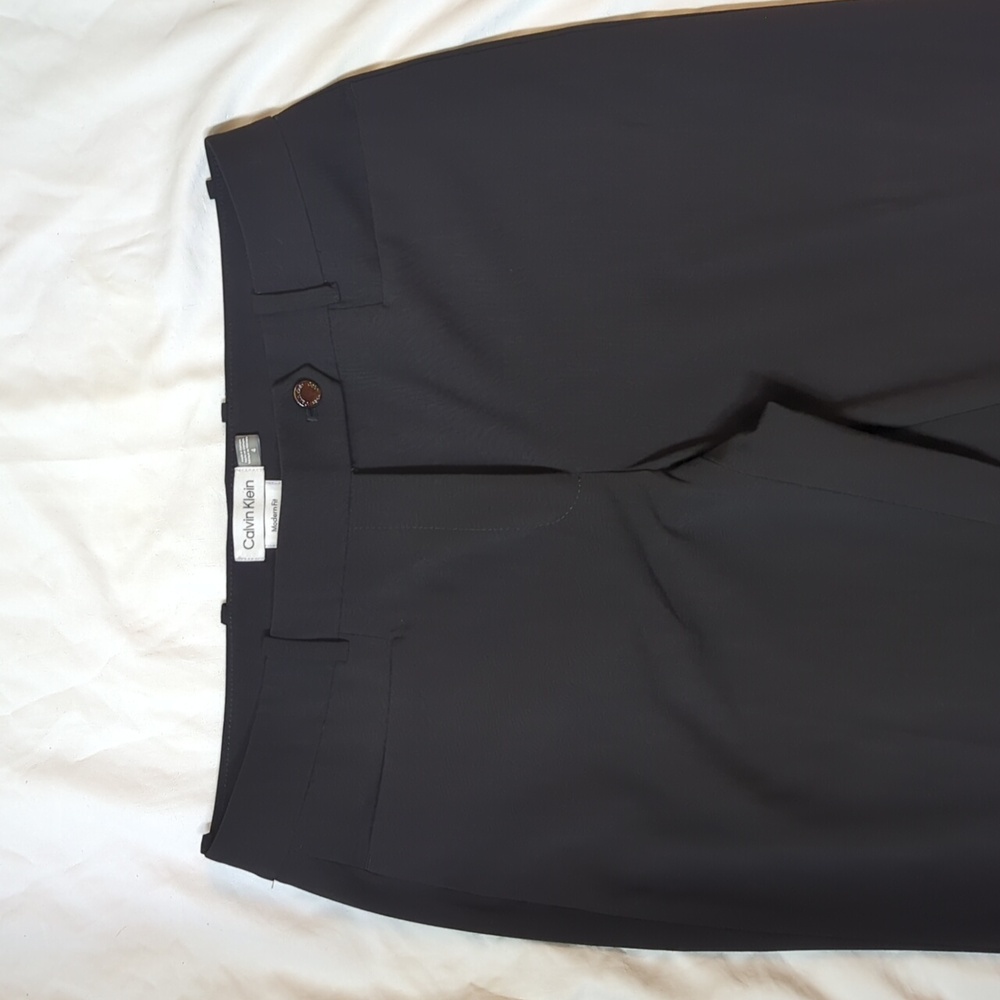 Calvin Klein Women's Dark Gray Flat Front Dress Pants